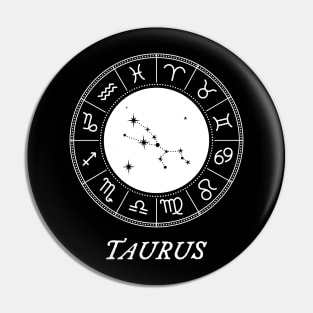 Taurus Zodiac Sign Design With Constellation Pin