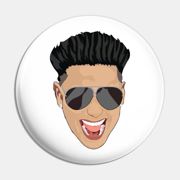 Pauly D Face sticker as seen on Jersey Shore Family Vacation Pin by snowshade