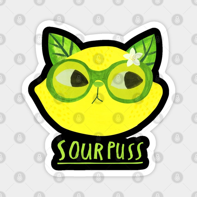 Sourpuss Magnet by Planet Cat Studio