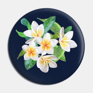 Tropical Frangipani - Navy Pin