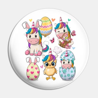 Cute Easter Unicorns Pin