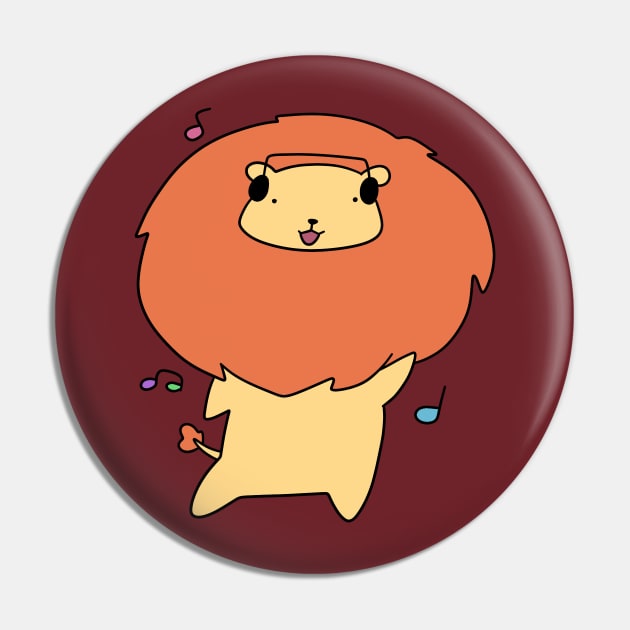 Dancing Headphones Lion Pin by saradaboru