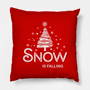 Snow and Christmas tree Pillow