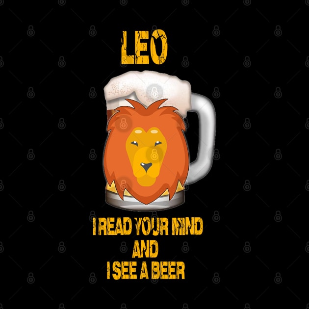 Funny Beer T-Shirt Leo Sign by Cervezas del Zodiaco