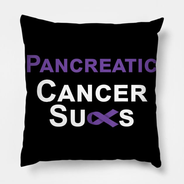 Cancer Sucks T Shirt Pancreatic Cancer Awareness Pillow by LiFilimon