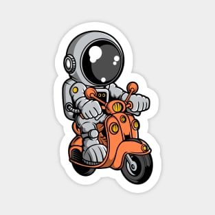 Astronaut Scooterist Magnet