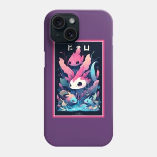 Cute Axolotl Anime Art Design | Cute Animals | Axolotl Hentaii Chibi Kawaii Design Phone Case