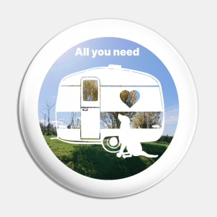 ALL YOU NEED HEART DOG CARAVAN RHYL Pin