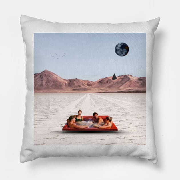 Floating - Surreal/Collage Art Pillow by DIGOUTTHESKY