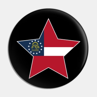 Georgia State Flag Star Pin