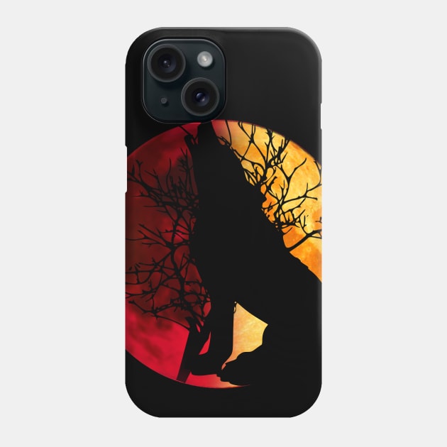 red moon wolf 1 Phone Case by medo art 1