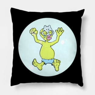 Dope chubby slluks character crying illustration Pillow