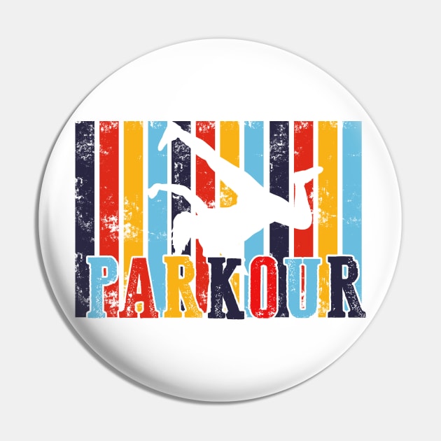 Vintage Distressed Style Parkour Pin by zellaarts