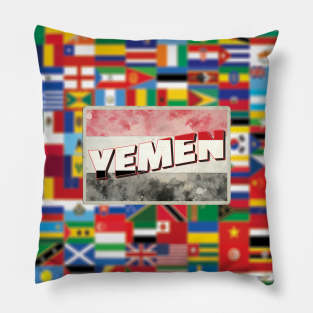 Yemen vintage style retro souvenir Pillow