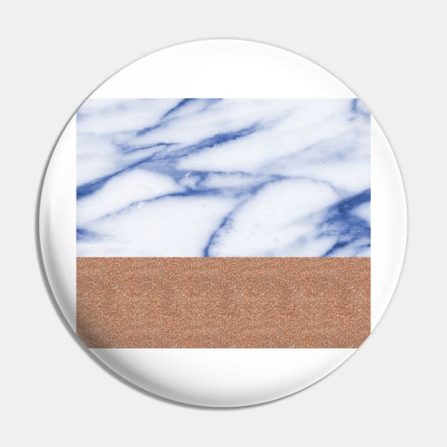 Rose gold with porcelain blue marble Pin by marbleco
