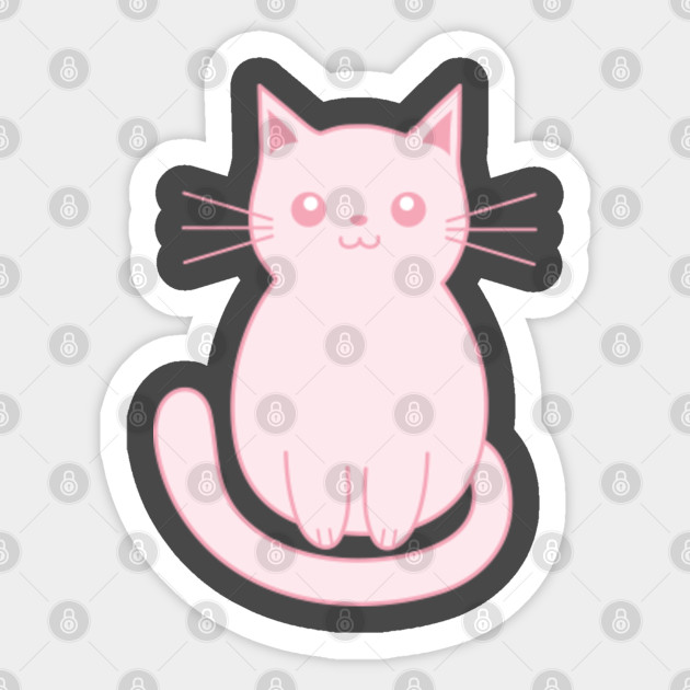 Pink Kitty Anime Anime Cat Sticker Teepublic Au