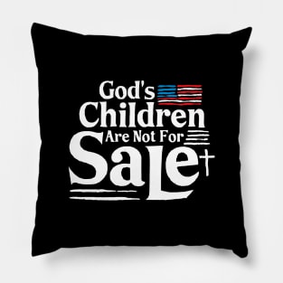 God's Children Are Not For Sale Christian Cross Aemrican Flag Pillow