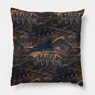 Brown Fluid Pour Floral Faux Wood Plank Pillow