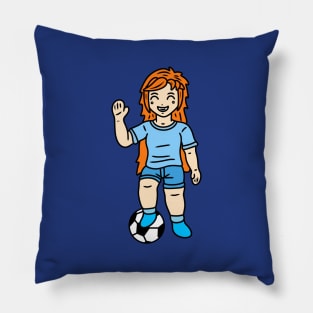Cartoon football player girl Pillow