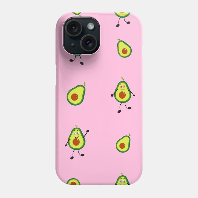 Avocados with cute expression Phone Case by GULSENGUNEL