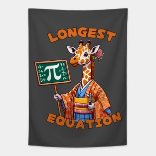 Pi day giraffe Tapestry