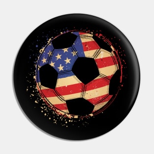 American Flag Soccer Ball - For United States Soccer Fans Pin