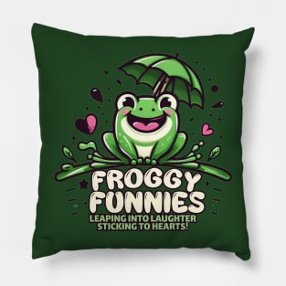 froggy funnies Pillow