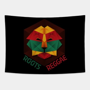 Reggae Roots, Jamaican Low Poly Roots Reggae Lion Tapestry