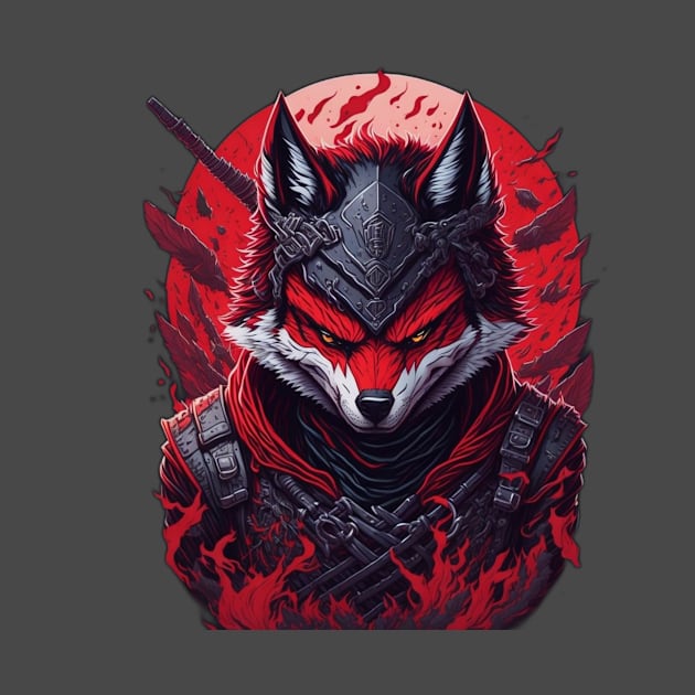 evil ninja wolf face by Rizstor