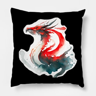 Watercolor Dragon Pillow