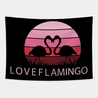 Love flamingo vintage Tapestry