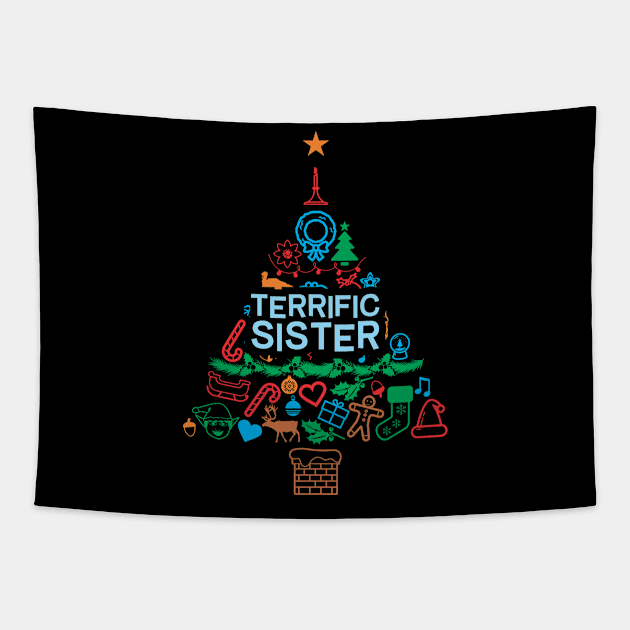 Terrific Sister - Xmas Tree 2 - Christmas Tapestry by Vector-Artist