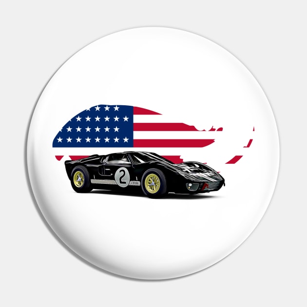 GT40 MK2 USA Print Pin by Auto-Prints