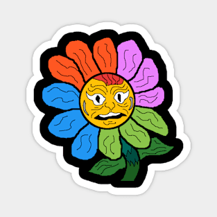 colorful strange alien flower Magnet