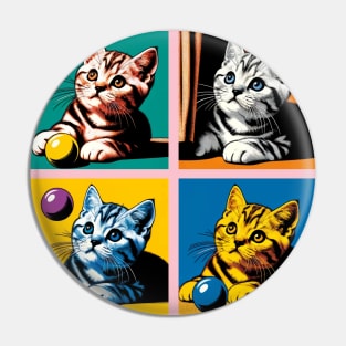 American Shorthair Pop Art - Cat Kitties Pin