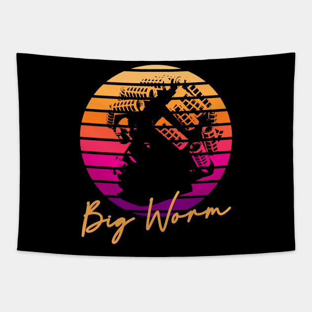 Big Worm Retro Tapestry by sopiansentor8