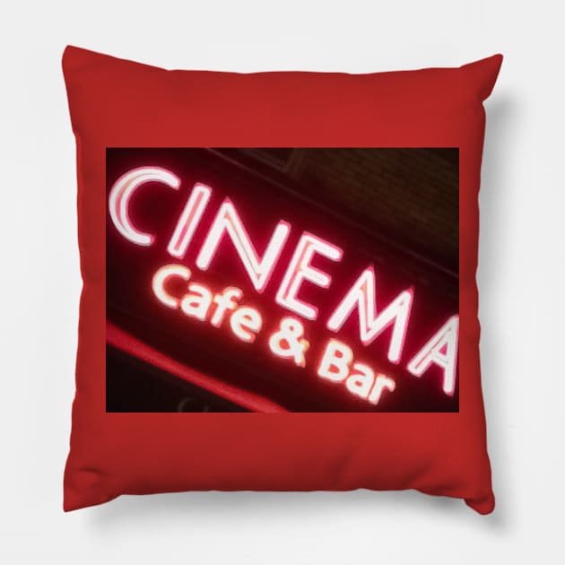 Cinema Cafe & Bar NYC Pillow by The Good Old Days