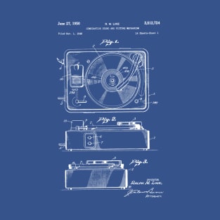 Record And Picture Player Patent Blueprint R M Like T-Shirt