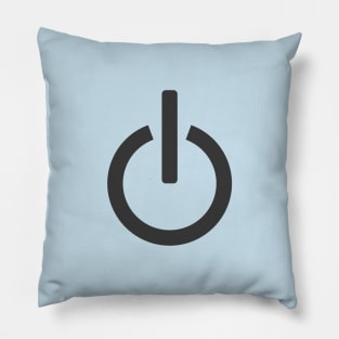 Black Power Button Pillow