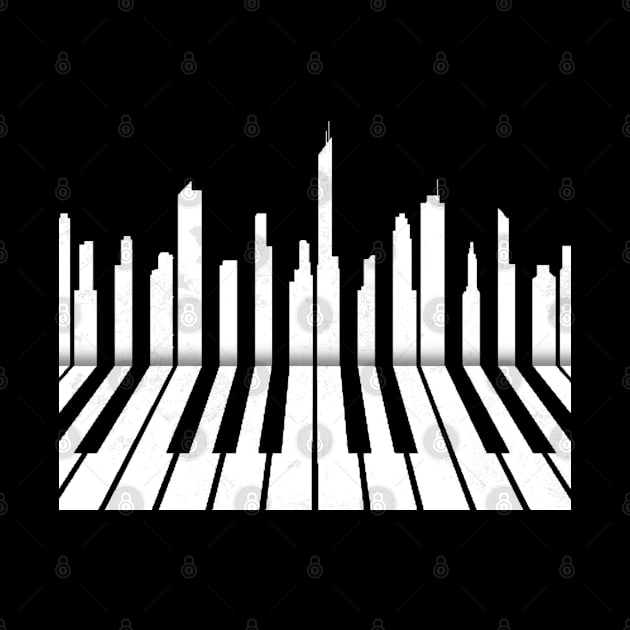 Piano and night city by Kyra_Clay