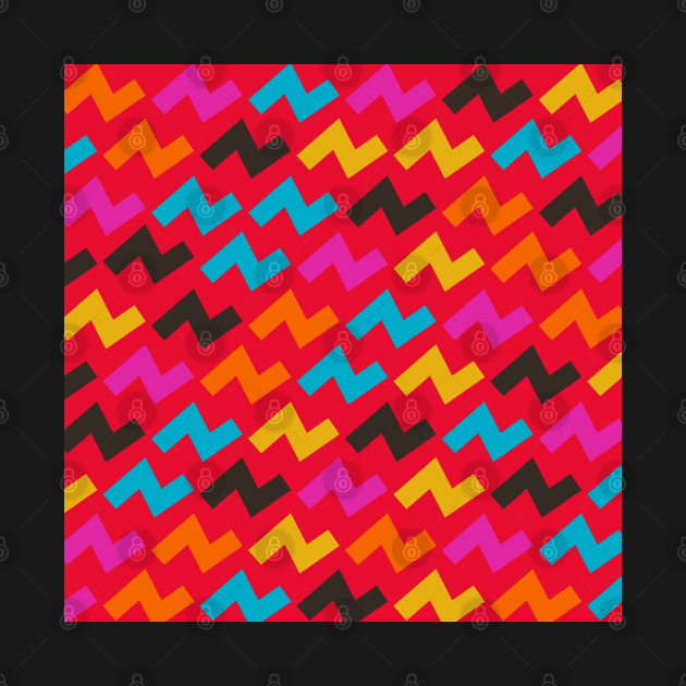 Colorful Retro ZigZag Pattern by Peaceful Space AS