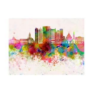 Boston V2 skyline in watercolor background T-Shirt