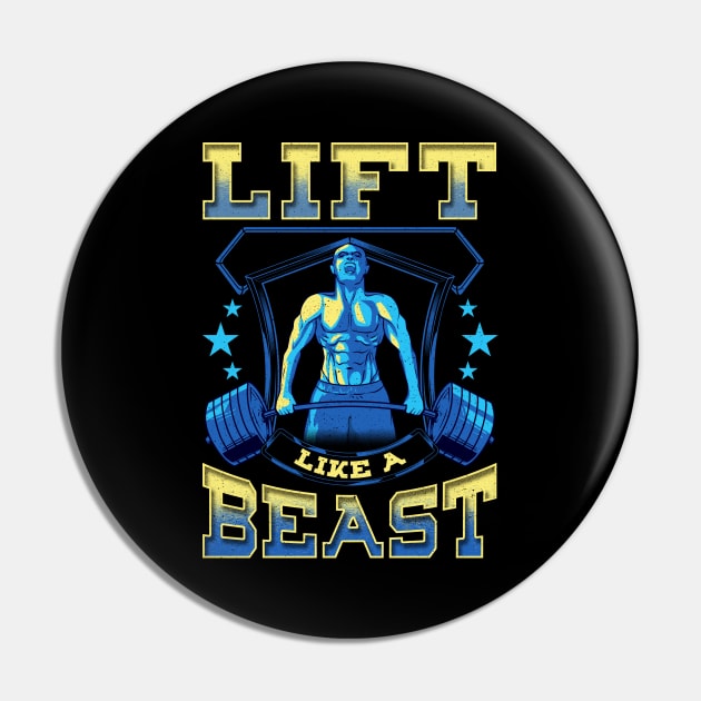 Lift Like a Beast Weightlifting Powerlifting Gym Pin by theperfectpresents