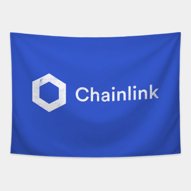 Chainlink LINK Crypto Coin White Vintage Tapestry by TGKelly