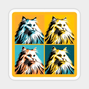 Domestic Long Hair Pop Art - Cat Lovers Magnet