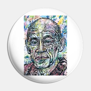 SHUNRYU SUZUKI watercolor and ink portrait Pin