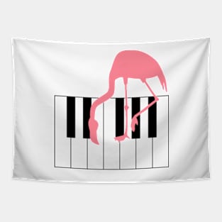 Funny Flamingo Piano Music Theme Tapestry