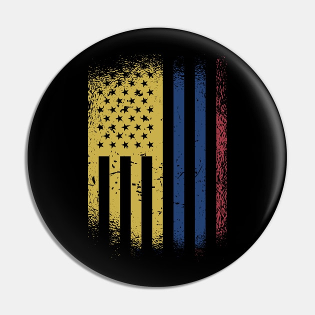 Colombian American Pin by JayD World