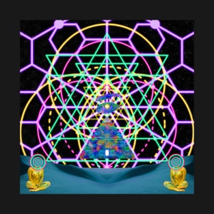 Sacred Geometry - Sri Yanta - Vesica Pisces - Pyramid & Eye of Thoth T-Shirt