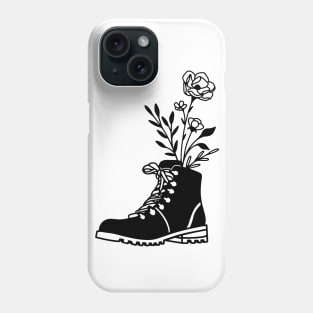 Flower growing from boots Phone Case